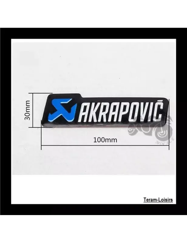 Meilleur Prix Plaque Aluminium Haute Température AKRAPOVIC Bleu pour Silencieux Moto 10cm NEUF