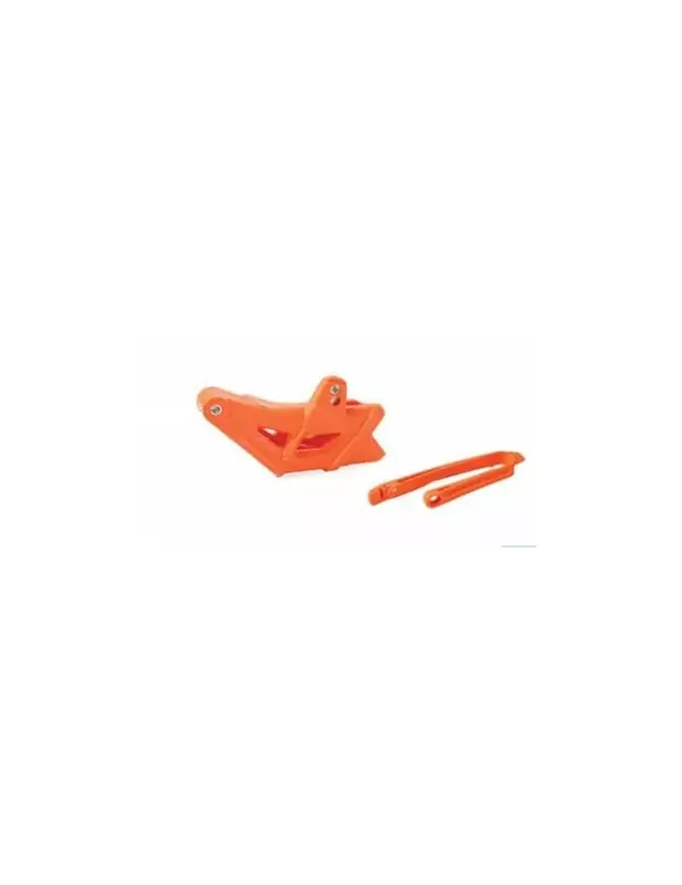 Kit guide chaîne + patin de bras oscillant POLISPORT orange KTM Authentique