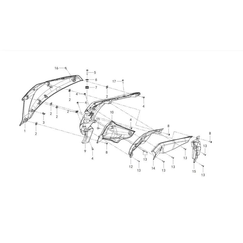 Carenage Avant Droit / Clignotant 16 – VIS M5X12 SRV 125 Authentique