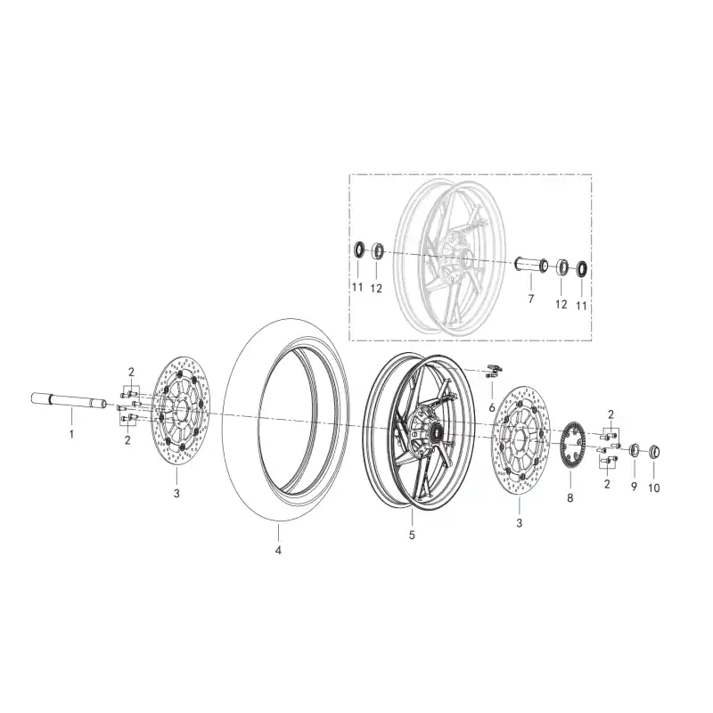 Top Vente Roue Avant 1 – AXE ROUE AV SRK800RR