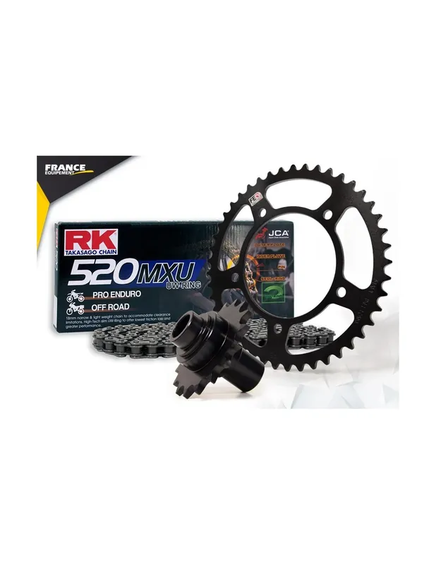 Bon Marché Kit chaine TMAX 530 12-16 CHAINE RK 520 RACING ULTRA RENFORCEE JOINTS PLATS avec Attache Rapide