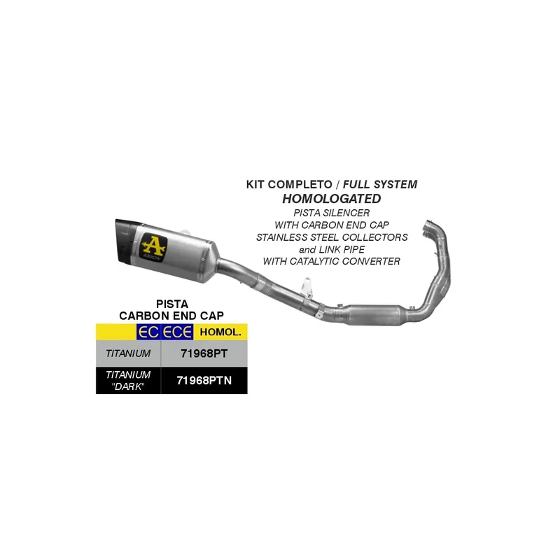 Réduction Pot Arrow Pista Aprilia RS 457 ligne complète homologuée