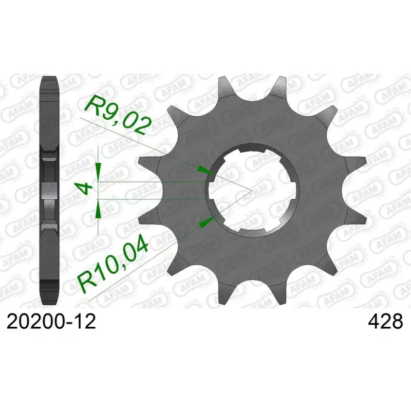 Commander Vite Pignon 12 dents pour chaine 428 + CLIPS