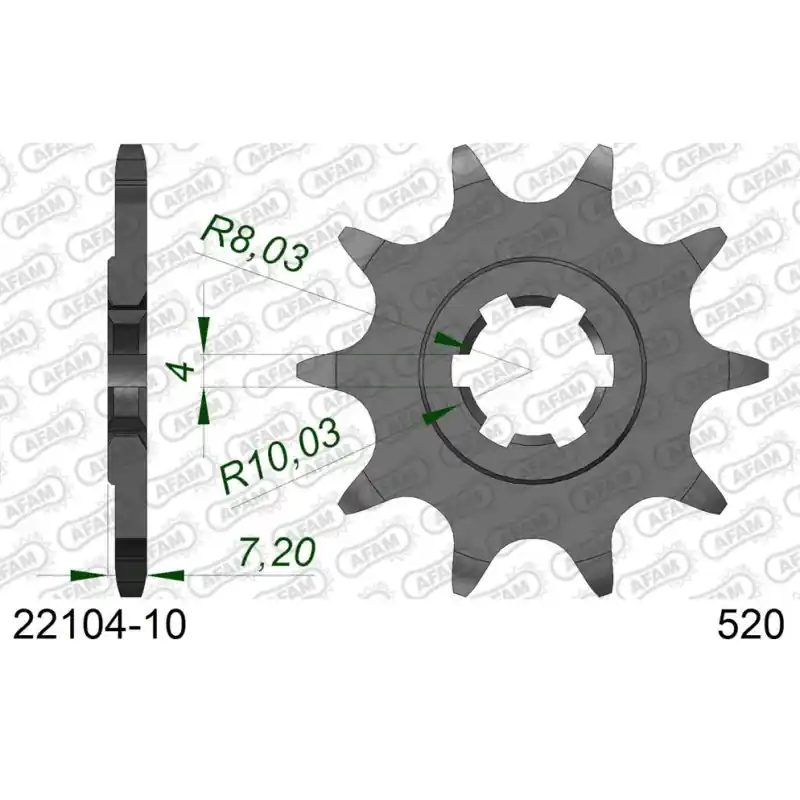 Dernière Chance Pignon 10 dents pour chaine 520