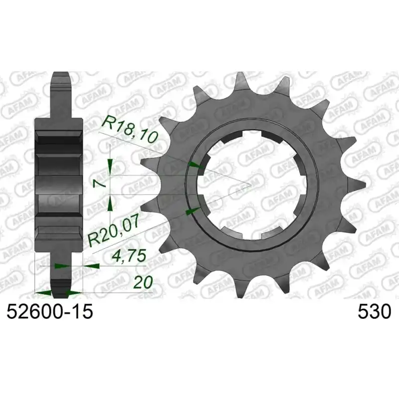 Prix Choc Pignon 15 dents pour chaine 530