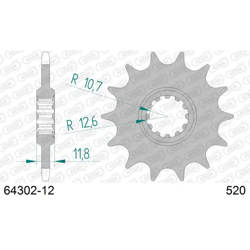 Pignon 12 dents pour chaine 520 Acheter En Ligne