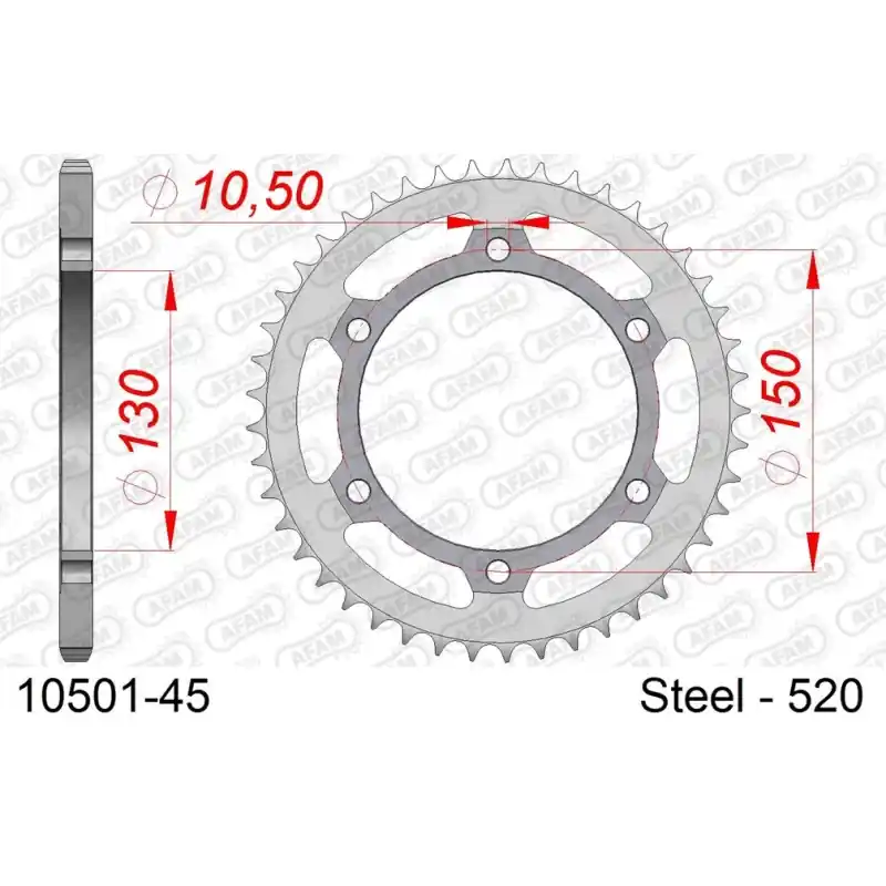 Super Prix Couronne Acier 45 dents pour chaine 520