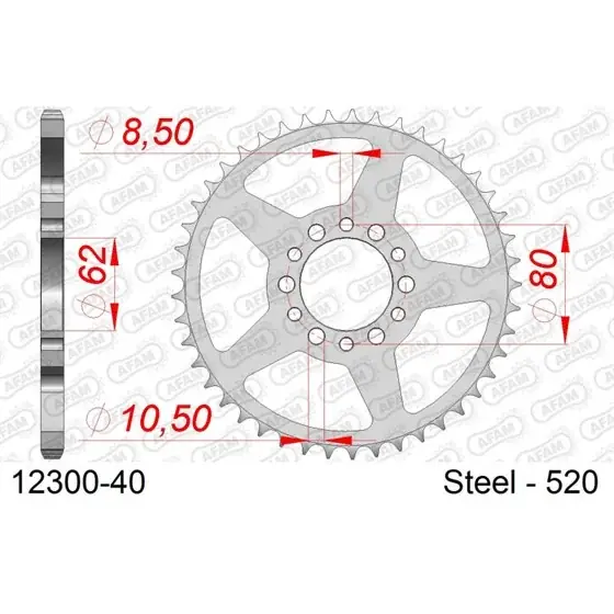 Usine Directe Couronne Acier 40 dents pour chaine 520