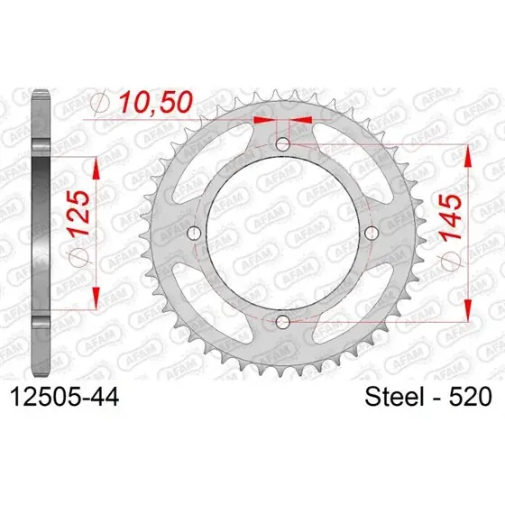 Usine Directe Couronne Acier 44 dents pour chaine 520