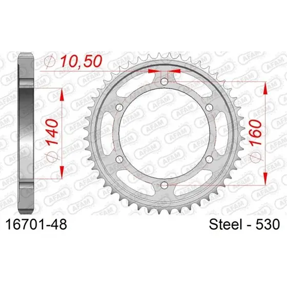 Vente Flash Couronne Acier 48 dents pour chaine 530
