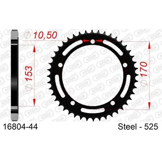 Super Prix Couronne Acier 44 dents pour chaine 525