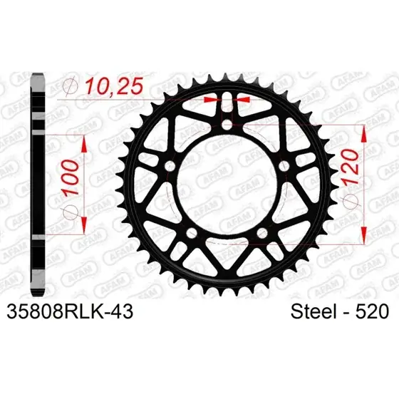 Achetez Aujourd&rsquo;hui Couronne Acier 43 dents pour chaine 520