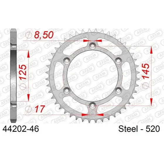 Vente Directe Couronne Acier 46 dents pour chaine 520