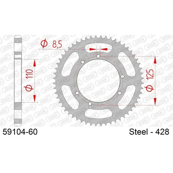 Acheter Direct Couronne Acier 60 dents pour chaine 428