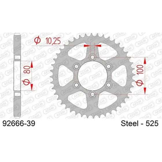 Bon Marché Couronne Acier 39 dents pour chaine 525