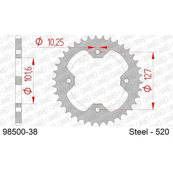 Couronne Acier 38 dents pour chaine 520 Nouvel Arrivage