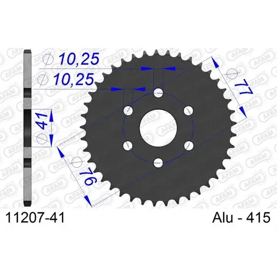 Couronne En Alu 41 dents pour chaine 415 Acheter Direct