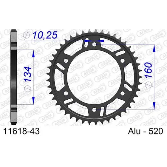 Authentique Couronne En Alu 43 dents pour chaine 520