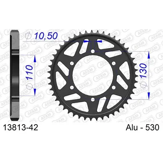 Soldes Couronne En Alu 42 dents pour chaine 530