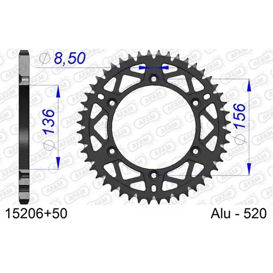 Super Prix Couronne En Alu 50 dents pour chaine 520 S/C