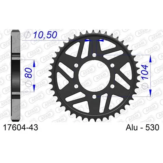 Super Prix Couronne En Alu 43 dents pour chaine 530