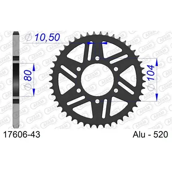 Achat Immédiat Couronne En Alu 43 dents pour chaine 520