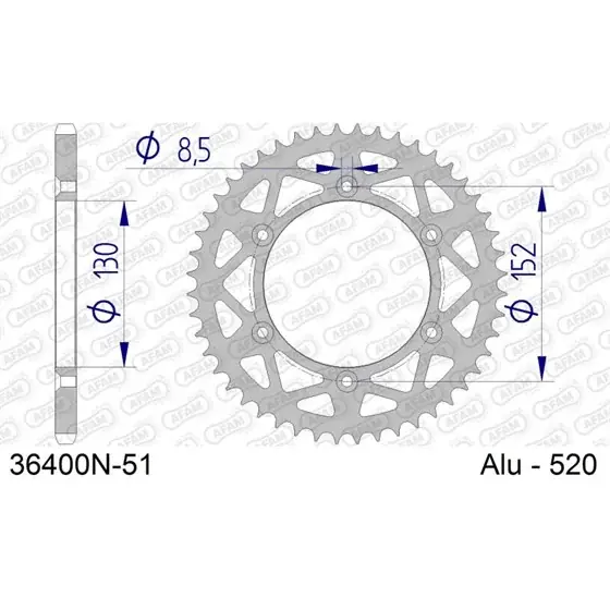Usine Directe Couronne En Alu 51 dents pour chaine 520