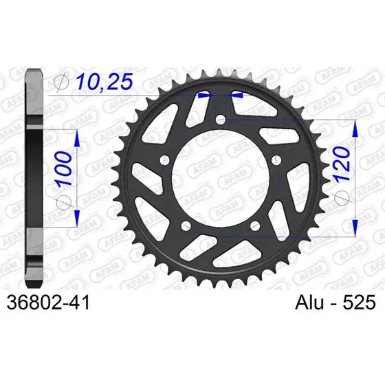 Achat Immédiat Couronne En Alu 41 dents pour chaine 525