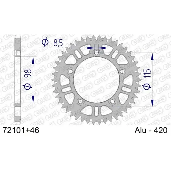 Affaire À Saisir Couronne En Alu 46 dents pour chaine 420 S/C
