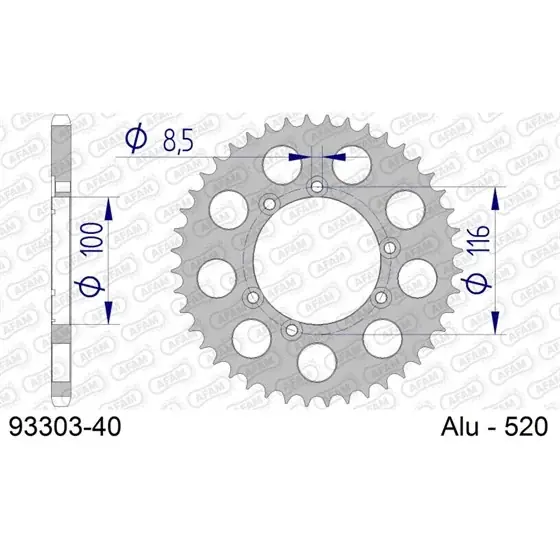 Seulement Aujourd&rsquo;hui Couronne En Alu 40 dents pour chaine 520