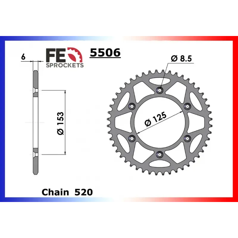 Solde Couronne Acier 40 dents pour chaine 520 – France Equipement 28050.5506.40