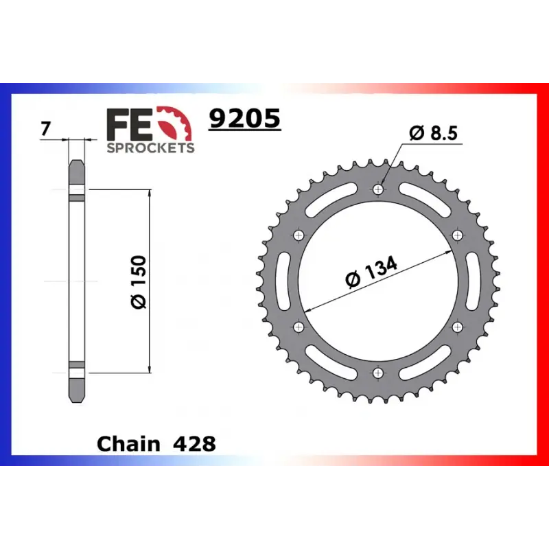Acheter Direct Couronne Acier 50 dents pour chaine 428 – France Equipement 2908.9205.50