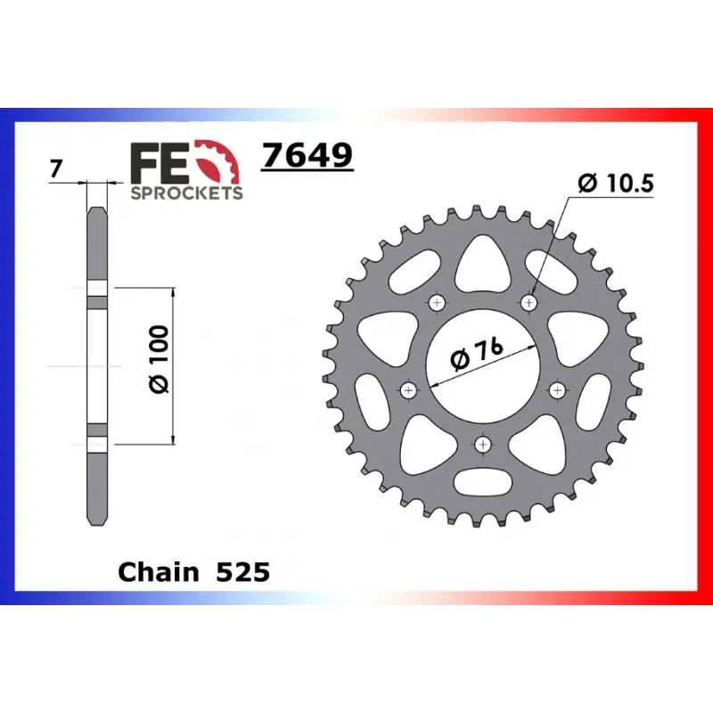 Super Prix Couronne Acier 44 dents pour chaine 525 – France Equipement 3770.7649.44