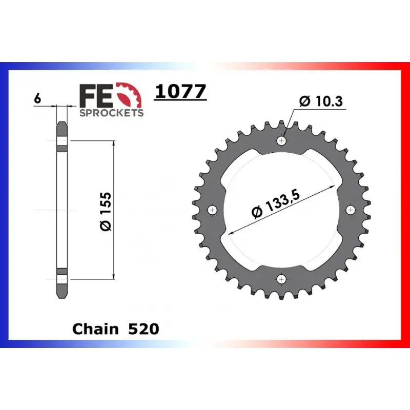 Satisfait Ou Remboursé Couronne Acier 42 dents pour chaine 520 – France Equipement 4212.1077.42
