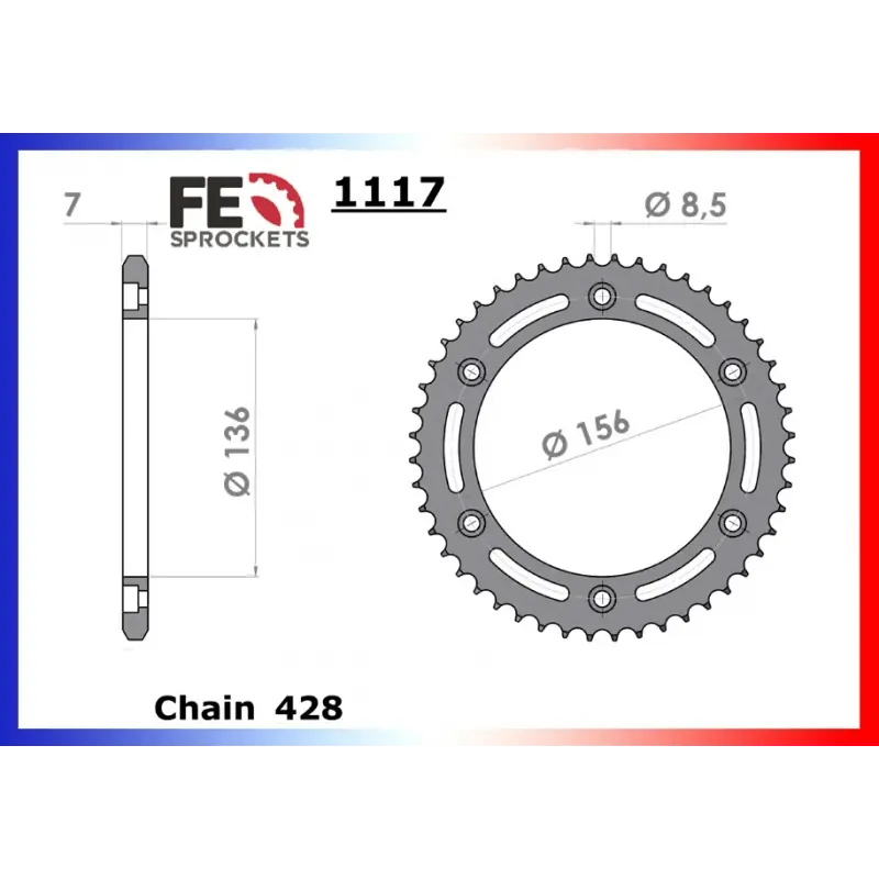 Soldes Couronne Acier 48 dents pour chaine 428 – France Equipement 5865.1117.48