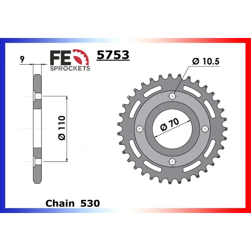 Certifié Couronne Acier 36 dents pour chaine – France Equipement 6004.5753.36