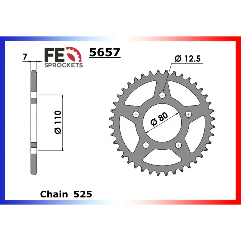 Seulement Aujourd&rsquo;hui Couronne Acier 38 dents pour chaine 525 – France Equipement 7607.5657.38