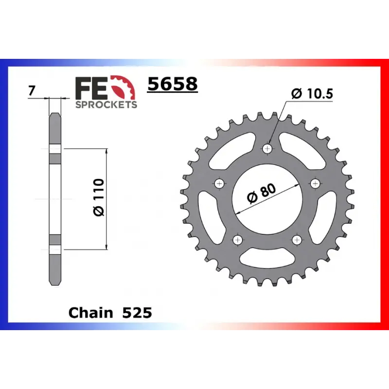 Super Prix Couronne Acier 37 dents pour chaine 525 – France Equipement 7609.5658.37