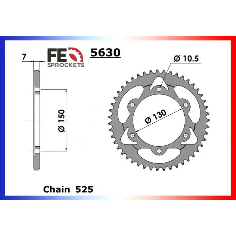 Vente Directe Couronne Acier 49 dents pour chaine 525 – France Equipement 8710.5630.49
