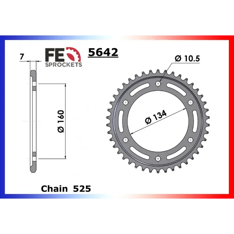 Achat Immédiat Couronne Acier 42 dents pour chaine 525 – France Equipement 8809.5642.42