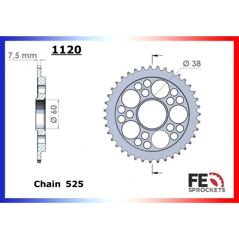 Super Prix Couronne Acier 40 dents pour chaine 525 – France Equipement 9427.1120.40