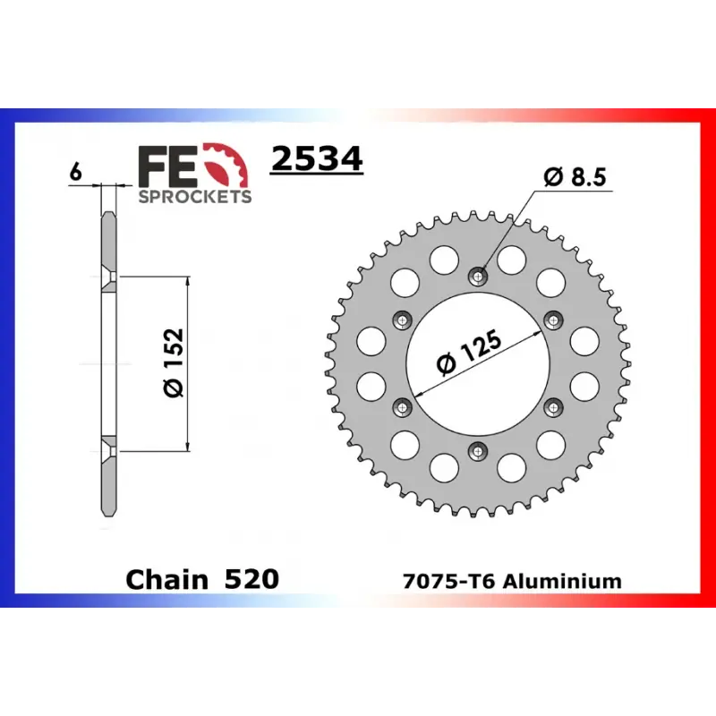 Vente Flash Couronne Alu 48 dents pour chaine 520 – France Equipement 3610.2534.481