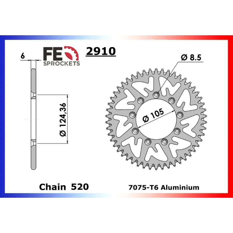 Bon Marché Couronne Alu 51 dents pour chaine 520 – France Equipement 6580.2910.511