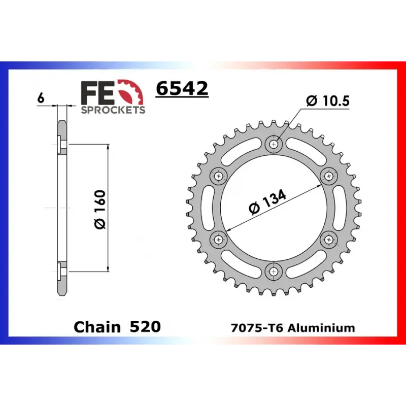Super Prix Couronne Alu 47 dents pour chaine 520 – France Equipement 9412.6542.471