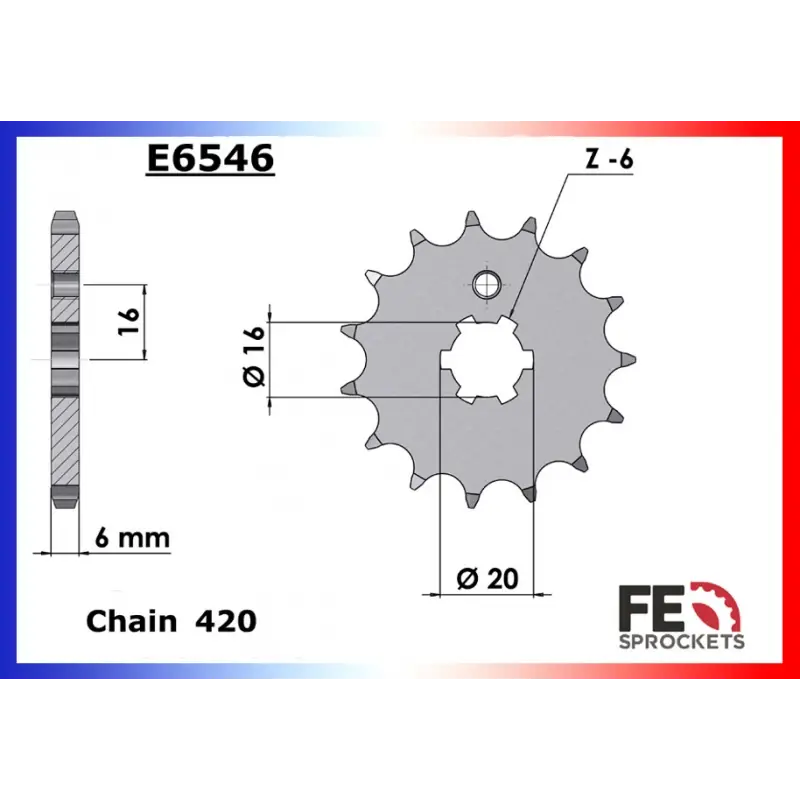 Soldes Pignon 14 dents pour chaine 420 – France Equipement 0402.E560.14
