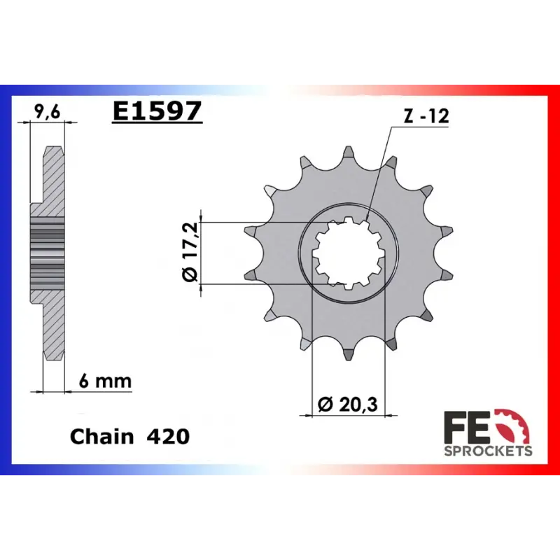 Nouveauté Pignon 13 dents pour chaine 420 – France Equipement 1002.E1597.13