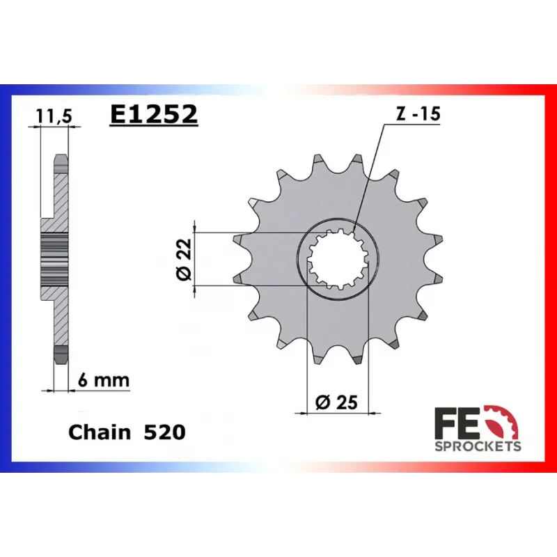 Commander Maintenant Pignon 16 dents pour chaine 520 – France Equipement 10027.E1252.16