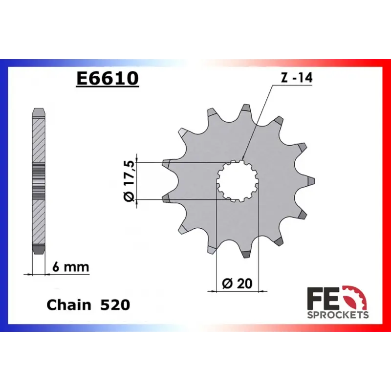 Expédié Aujourd&rsquo;hui Pignon 12 dents pour chaine 520 – France Equipement 10126.E610.12