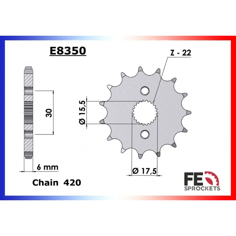 Acheter Direct Pignon 13 dents pour chaine 420 – France Equipement 1704.E350.13