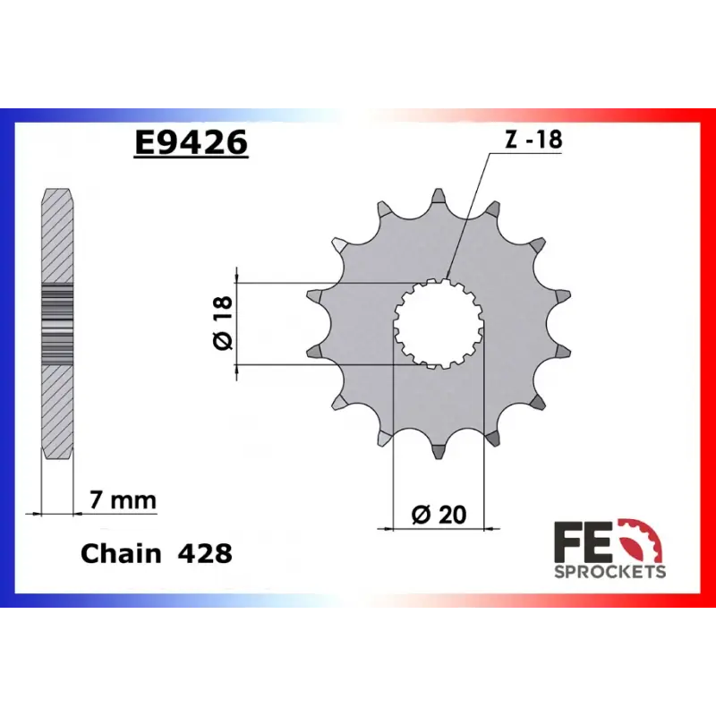 Commande En Gros Pignon 12 dents pour chaine 428 – France Equipement 3260.E426.12